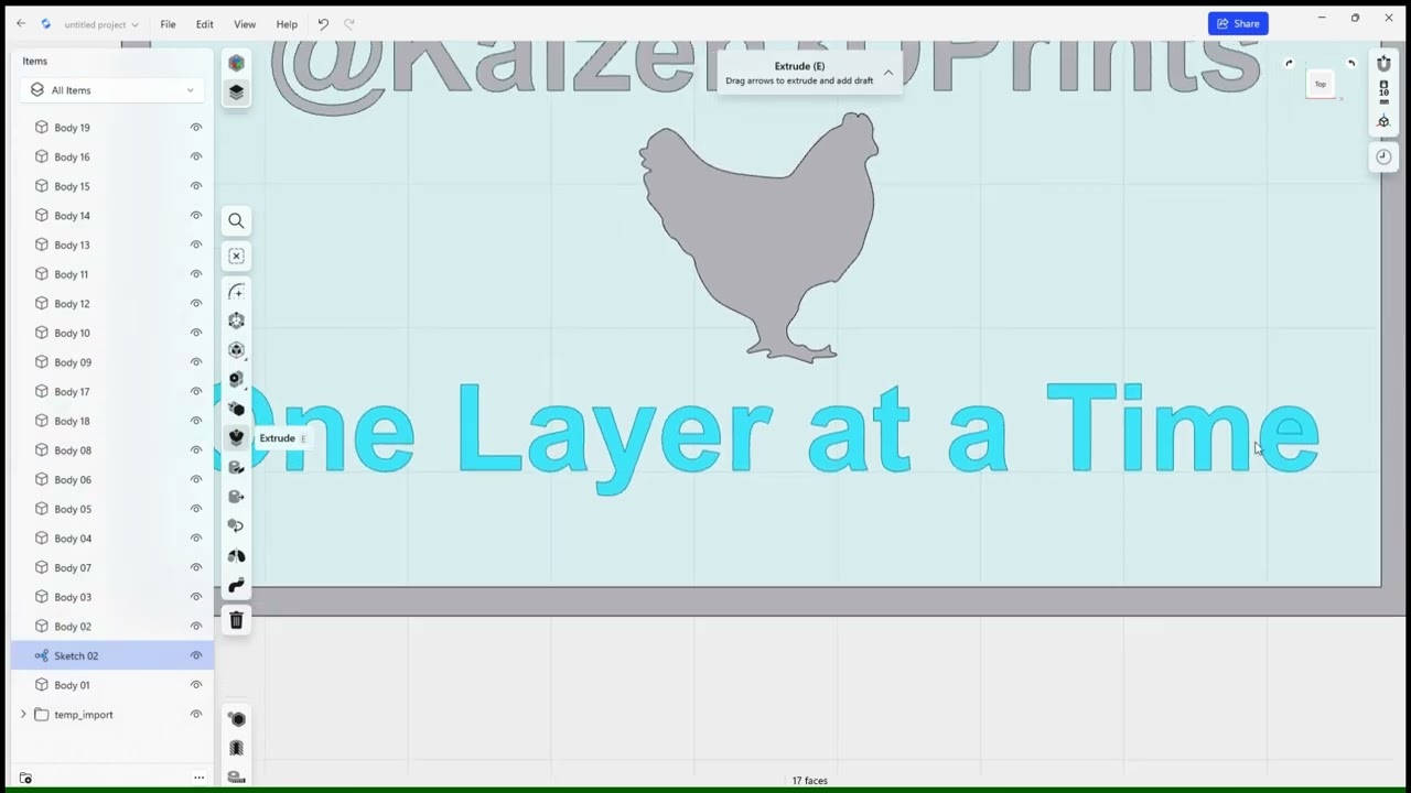 Creating a simple business card in Shapr3D - 3D printed onto a mesh fabric