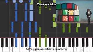 Orelsan - Tout va bien - Karaoke / Piano synthesia tutorial (+ lyrics & Sheet music)