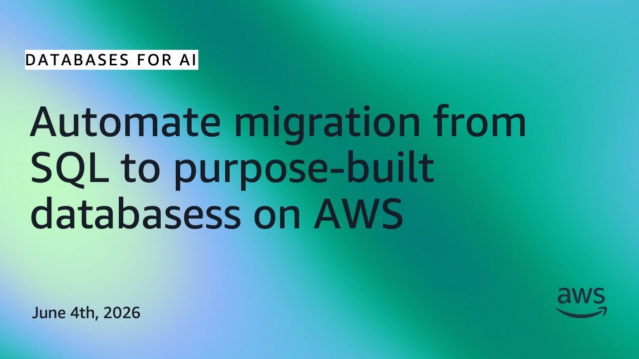 Automate migration from SQL to purpose-built databasess on AWS