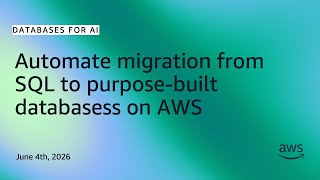 Automate migration from SQL to purpose-built databasess on AWS
