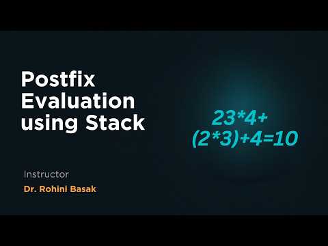 DSA Lecture 3- Evaluation of a postfix expression using Stack- demonstration.