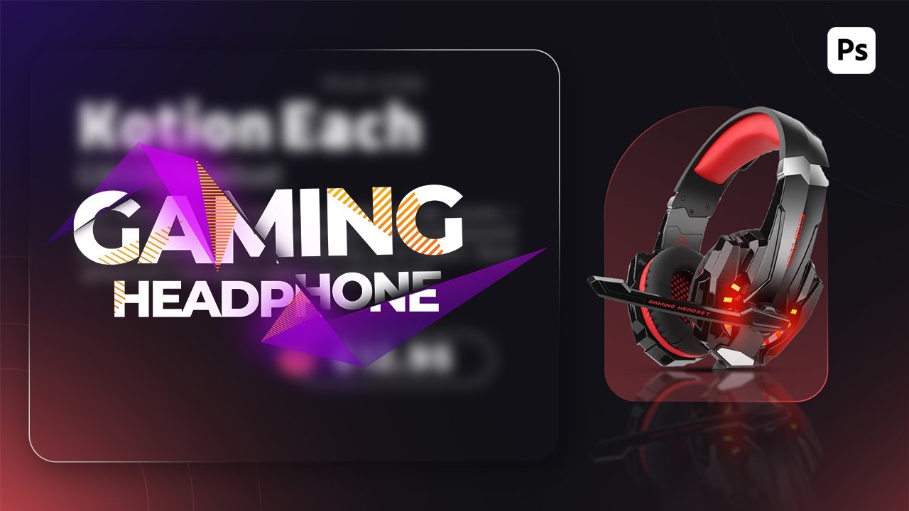 best social media web design of ethical gaming headphones | Photoshop Tutorial