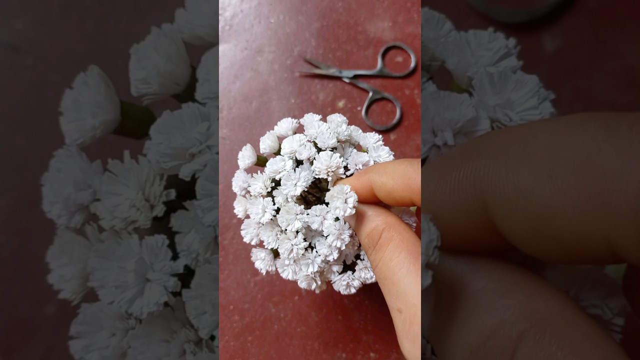 How to make paper baby breath flowers #shortsfeed #shortsvideo #paperbabybreathflower