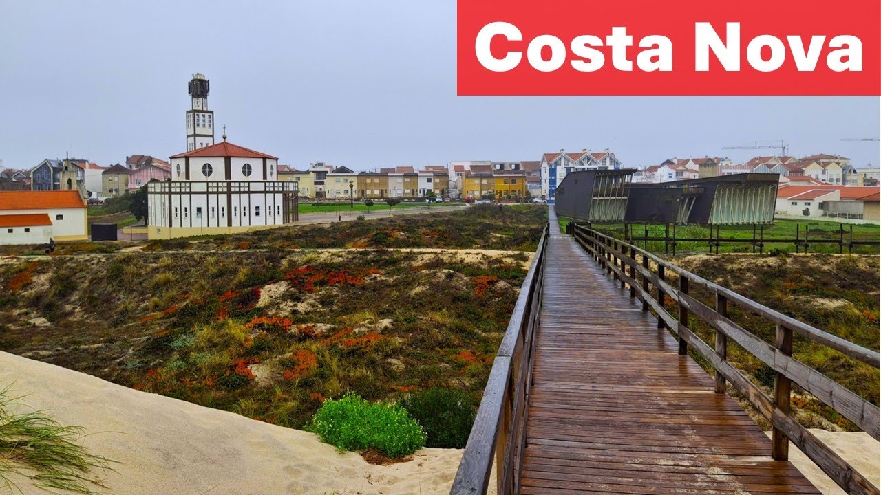 Costa Nova, Portugal / walking tour / Oceanfront Walk, Beach, Church Igreja Matriz, Cais Criativo