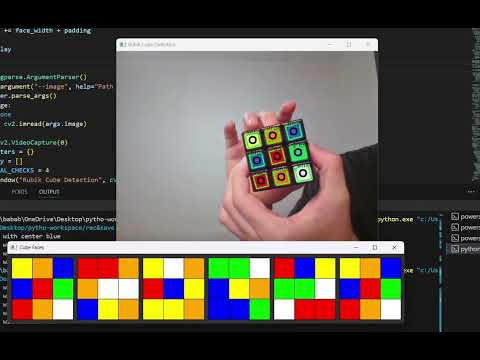 Rubik's Cube Contour and Color Detection Using OpenCV.