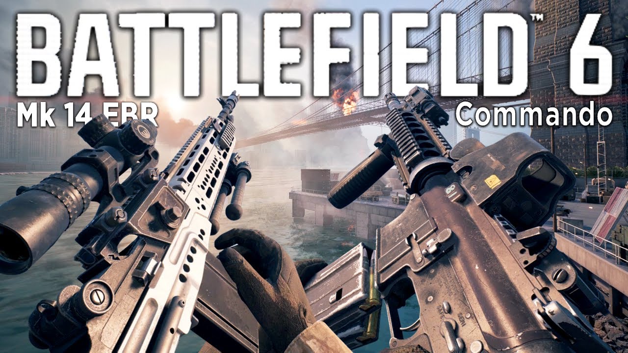 Tactical Mk 14 Mod 0 EBR and M4 Commando in Battlefield 6 Open BETA Gameplay
