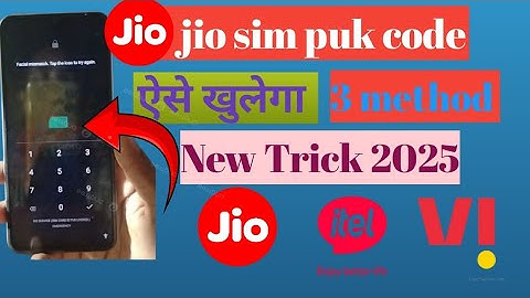How to unlock  Jio sim puk code/jio sim puk code unlock /jio sim puk remove puk code to unlock 🔓