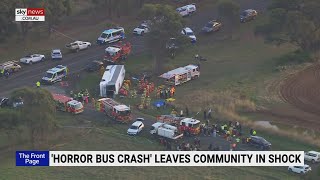 'Horrific' vision as 13 of 45 children inside primary school bus wreck are hospitalised