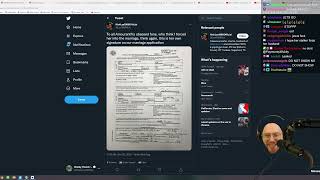 Paymoneywubby showing Amouranth marriage certificate and closing stream
