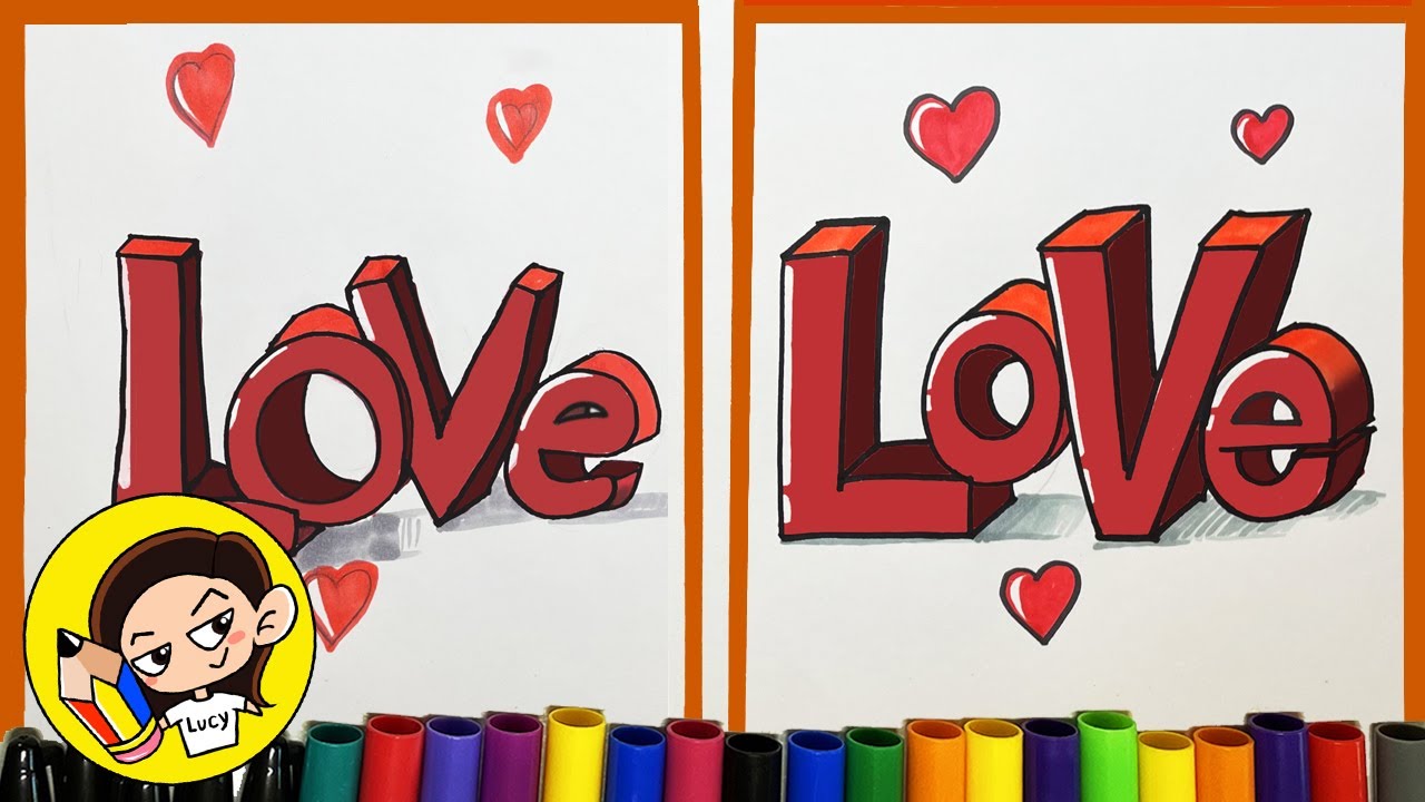 How to Draw 3D Love|Valentine's Day|Easy|简笔画|2023 - YouTube
