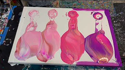 'Rose Colored Glasses' Flip Cup Landscape in PINK - Fluid Art Tutorial