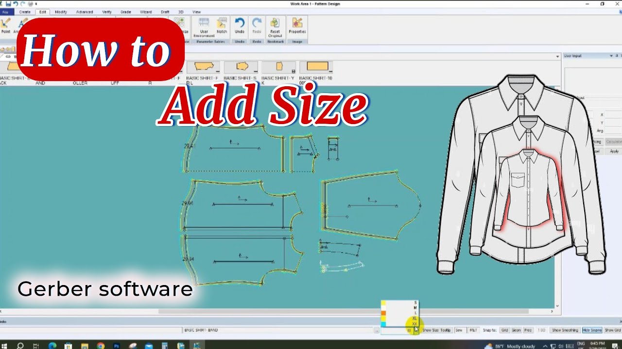 Nested Pattern Gerber How to add size on the pattern Gerber software - YouTube