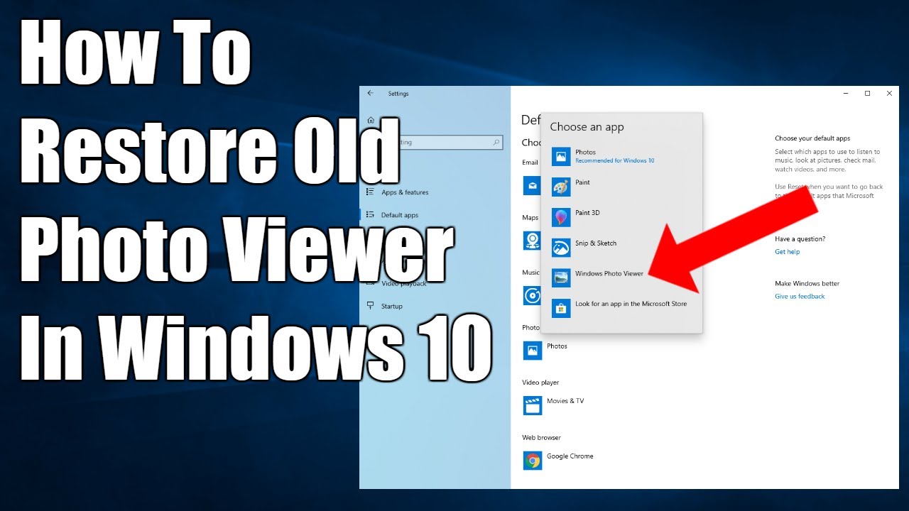 How to Restore Windows Photo Viewer Windows 10 - YouTube