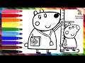 Dibuja y Colorea A Peppa Pig En Una Revisión Médica 🐷🏥🩺🌈 Dibujos Para Niños