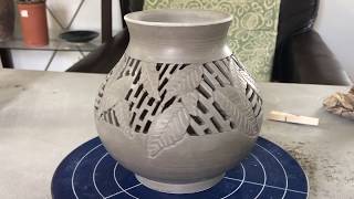 Leafy cutout pottery with time lapse