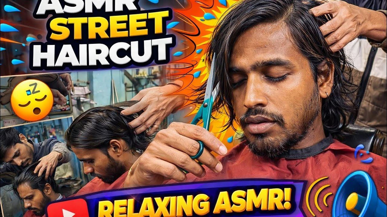 Most Realistic Street Hair Cutting ASMR ✂️ | Scissors Sounds, Relaxing Haircut Roleplay for Sleep