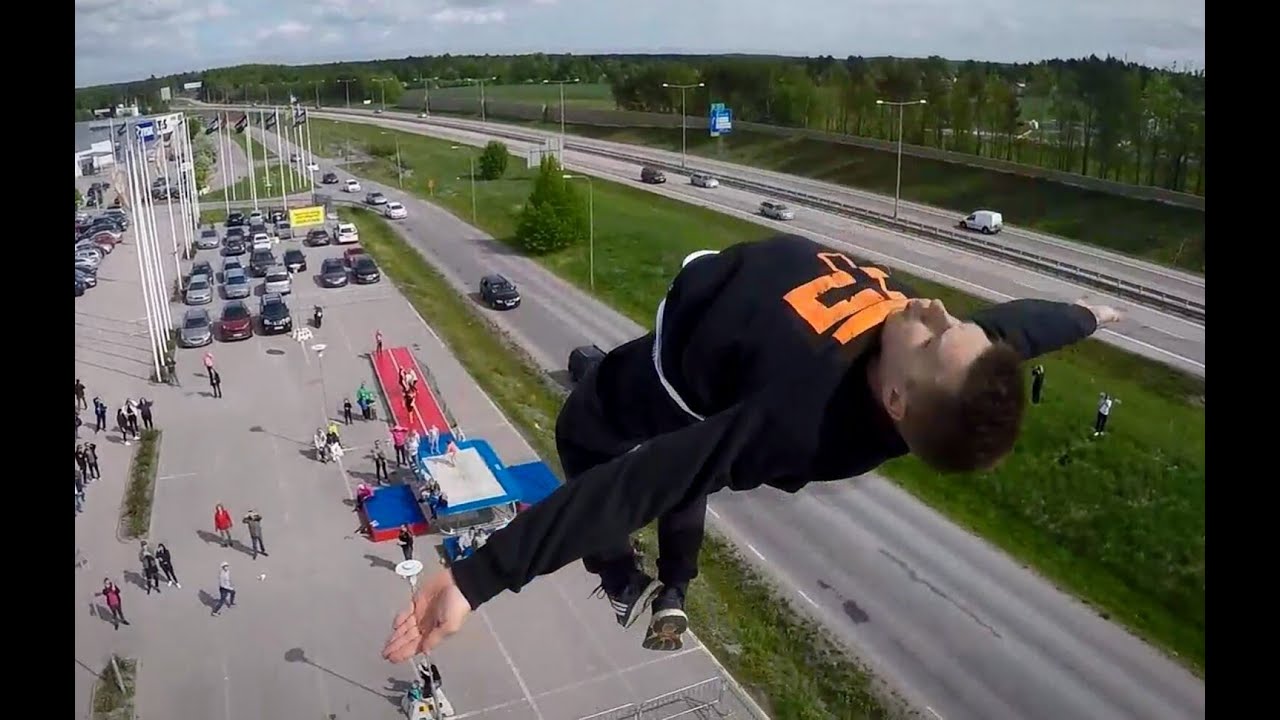 Extreme airbag jump YouTube