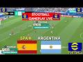 eFootball Pes 2021- España vs Argentina I Partido Completo de Simulación I Videojuego de Fútbol I