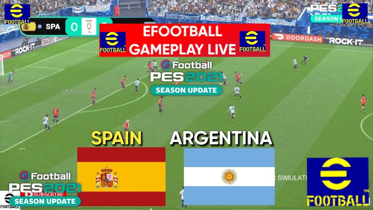 eFootball Pes 2021- España vs Argentina I Partido Completo de Simulación I Videojuego de Fútbol I