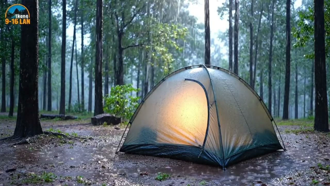 Cozy Camping Tent in Gentle Rain 🌧️ Relaxing Night Ambience (No Music) 4k