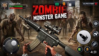 Zombie Monster 4 ☠️🖤 Level 6 | Zombie game 3d | Gaming Video | Fps mobile Game 🎮 Offline Gun Game 