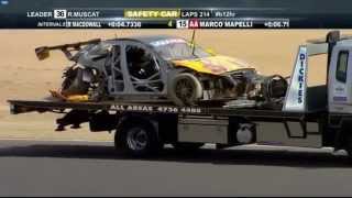 Bathurst 12 Hours 2015. Felix Baumgartner and Ivo Breukers Crash