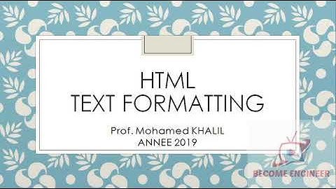 07 HTML   TEXT FORMATTING