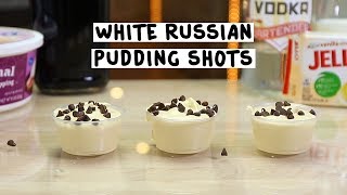 White Russian Pudding Shots - Tipsy Bartender