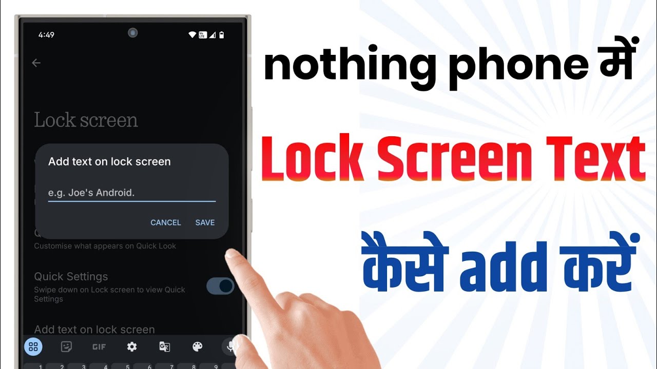 Lock Screen Text Screen Shot how to add text on lock screen in nothing phone - YouTube