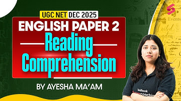 UGC NET English Literature Classes 2025 | Reading Comprehension in English UGC NET By Ayesha Mam
