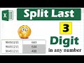 Split last 3 digit from any number or id or bank account in excel sheet | Break last 3digit excel
