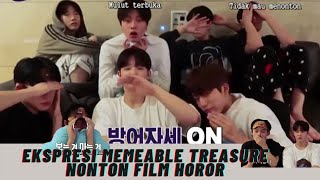 Ekspresi Treasure Ketika Nonton Film Horor ( Treasure expression when watching horror movies )