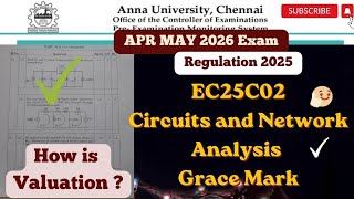 Anna university | EC25C02 - Circuit and Network Analysis Grace Mark ? |Details