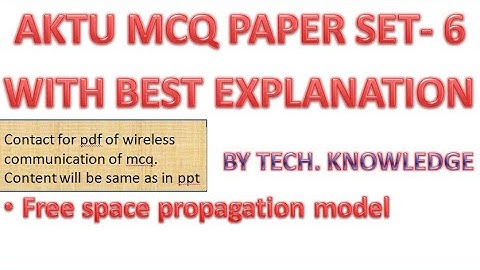 MCQ on WC Part 6 (free space propagation model)/ contact for pdf