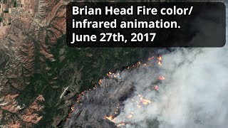 Brian Head Fire natural color/infrared animation June 27th, 2017