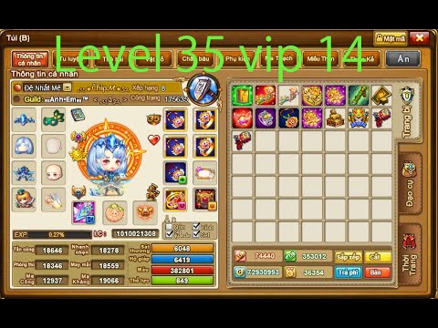 Video Khám phá sức mạnh nick level 35 Vip 14 lực chiến 1 tỷ... - youtube