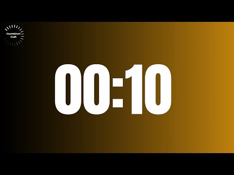 10 Seconds Countdown Timer (in Black & Orange Gradient Background)