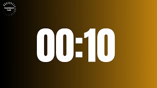 10 Seconds Countdown Timer (in Black & Orange Gradient Background)