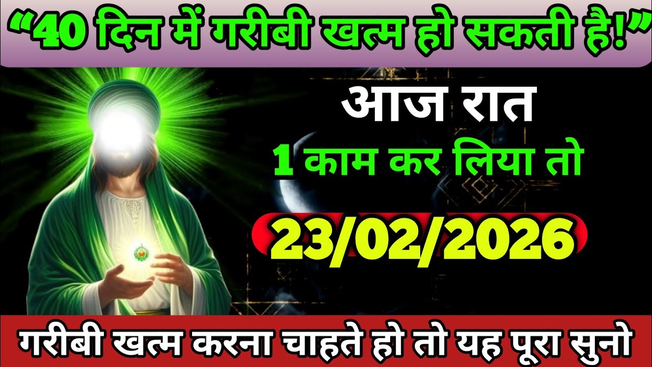 🔑23/02/2026 ✅अल्लाह का पैगाम 40 दिन में गरीबी खत्म हो सकती है आज रात एक काम कर लिया तो !! #allah 🔥