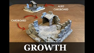 Cardboard Stone Ruins III Ruined House - Growth as an Artist - How to Craft Fantasy Terrain Tutorial