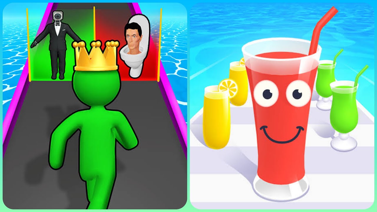 Max levels Juice run 3D Vs giant rush 3D😍🧿😍All Levels Gameplay SRK2