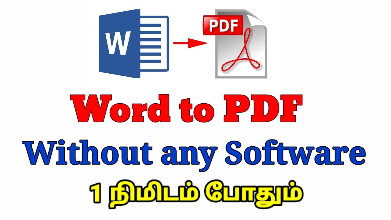 How To Convert Word To PDF Without Any Application In Tamil Word To How to convert word to pdf without any application in tamil word to