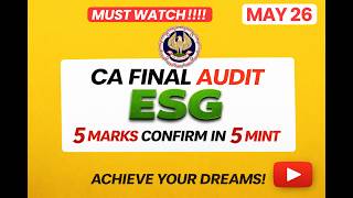 ESG AUDIT| CA FINAL| 5 MARKS IN 5 MIN VIDEO