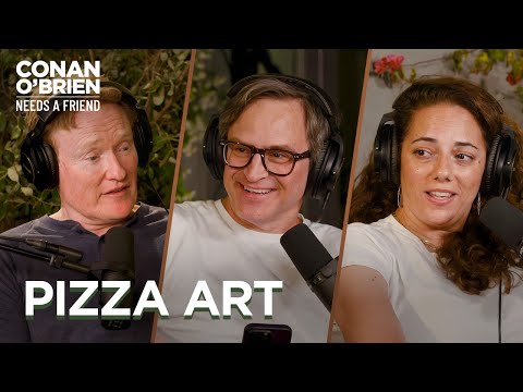 Conan Reacts To His Pizza Portrait | Conan O'Brien Needs A Friend