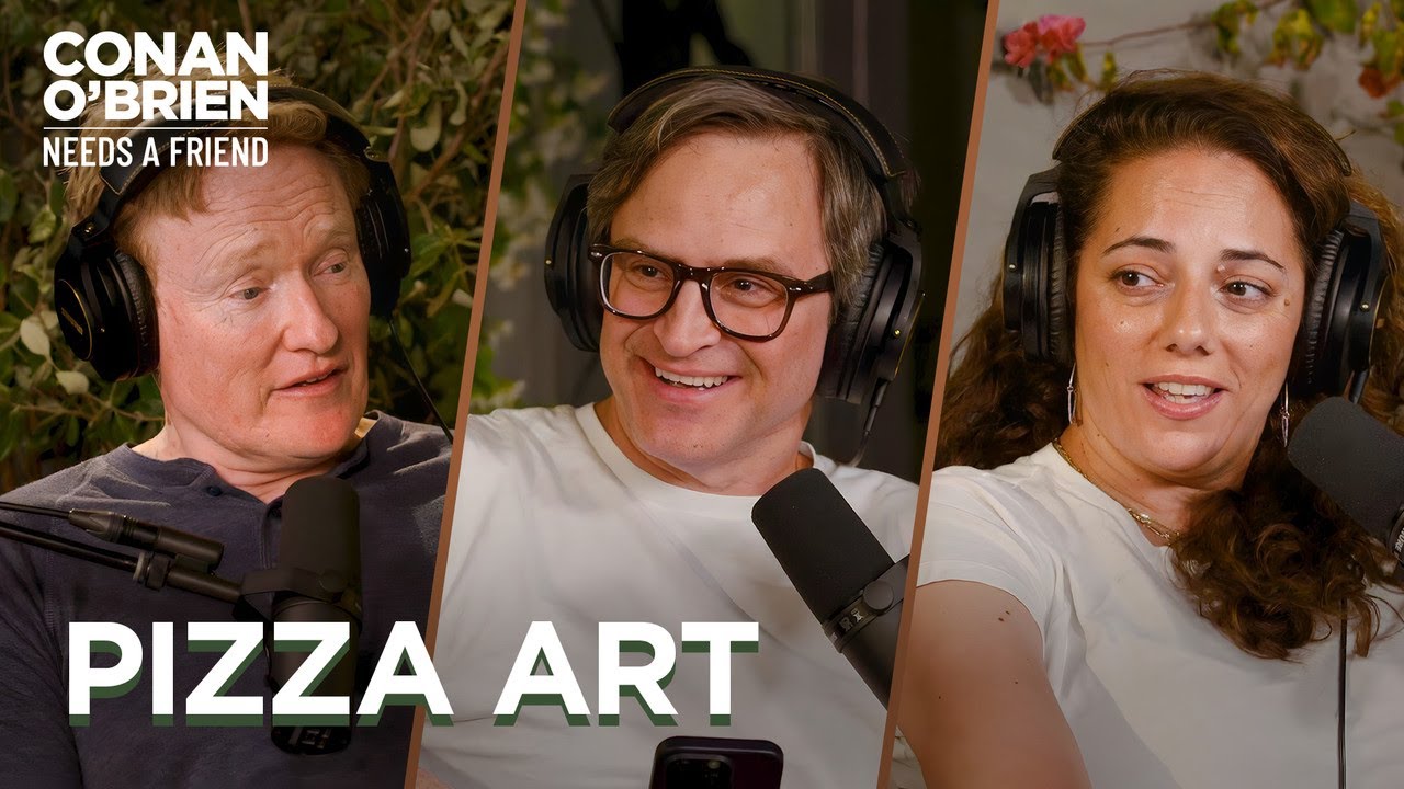 Conan Reacts To His Pizza Portrait | Conan O'Brien Needs A Friend