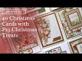 40 Christmas Cards with P13 Christmas Treats 6x6 Paper Pad