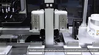 Automated production line using new linear conveyor module 'LCM X' YAMAHA ROBOT