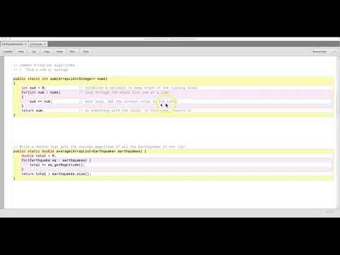 Common ArrayList Algorithms: Sum & Average