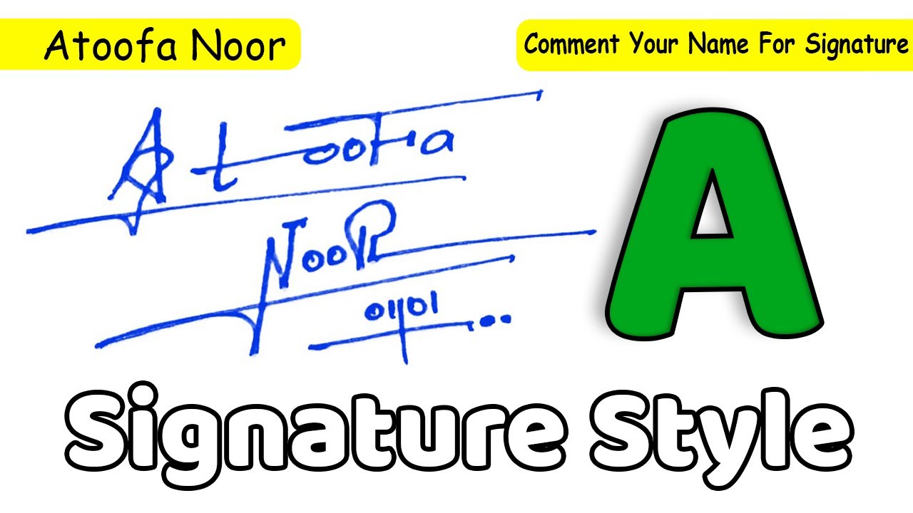 ✔️ Atoofa Noor Name Signature Style Request Done
