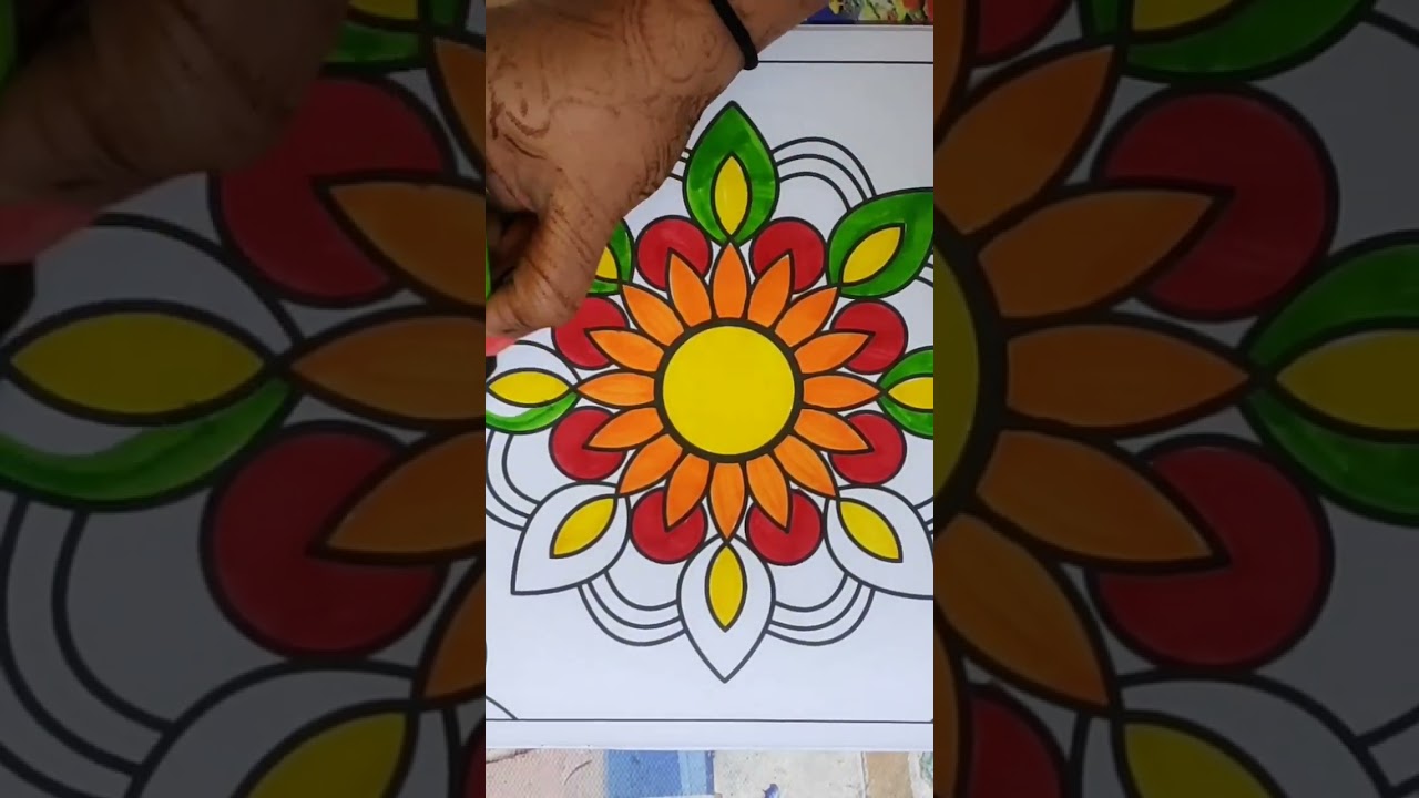 Easy mandala coloring